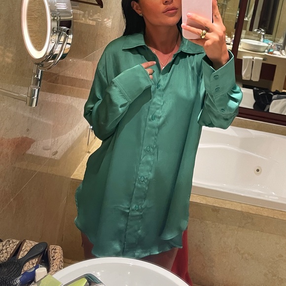 H&M Tops - Silky Emerald Blouse